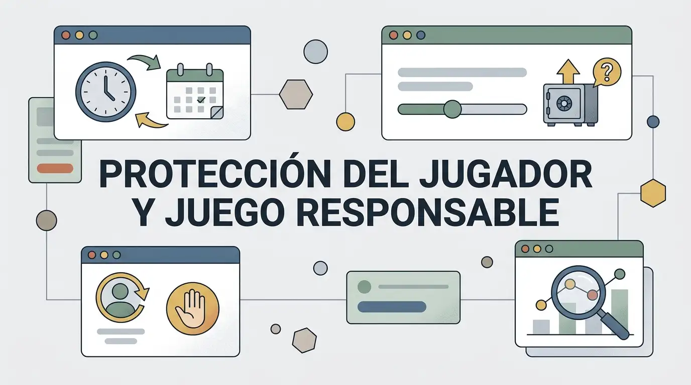 Ilustración editorial sobre control del juego y protección del jugador
