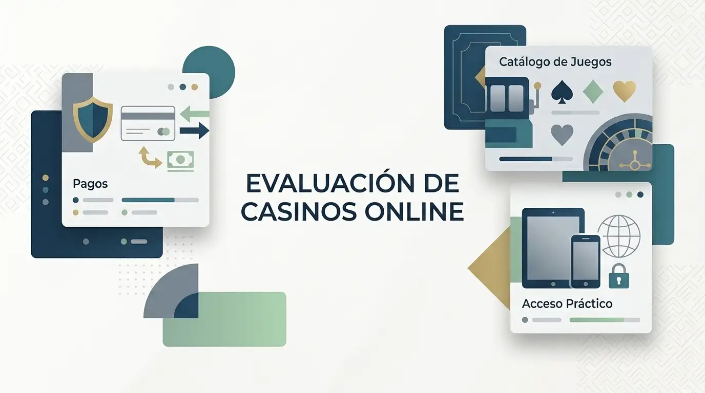 Ilustración editorial sobre pagos, juegos y evaluación práctica de Gibson Casino en España